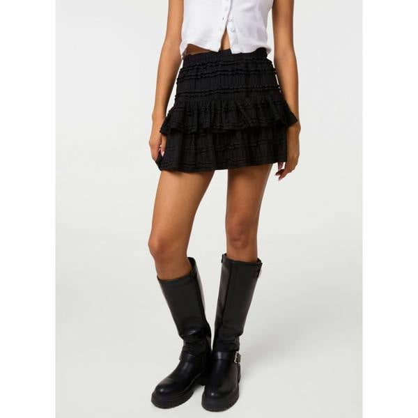 Pink Vanilla Frill Lace RaRa Mini Skirt