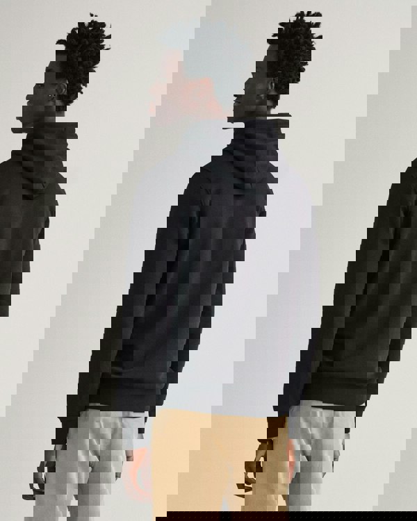 GANT Mens Regular Fit Shield Logo Pullover Hoodie - 5 Black