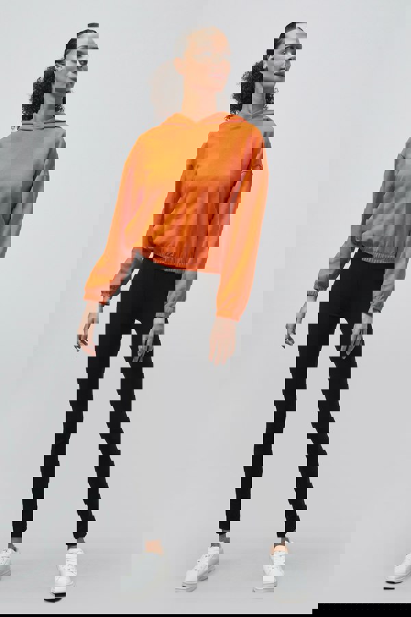 ENORSIA Jersey Hoodie With Elastic Waistband