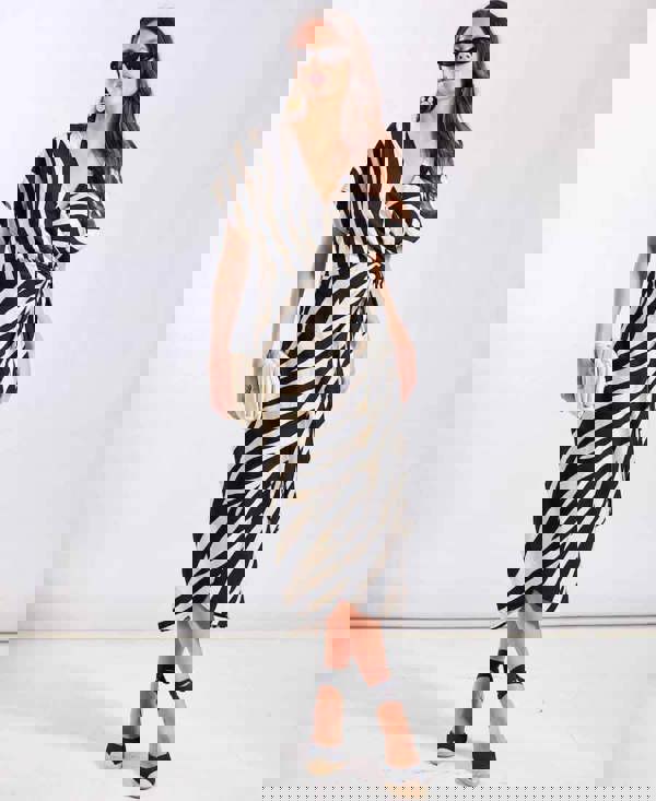 Cream Wrap Midi Dress