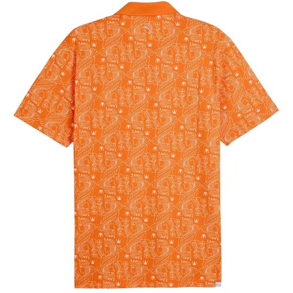 Puma Mens Royal Crest Pique Golf Polo Shirt - Orange - 
