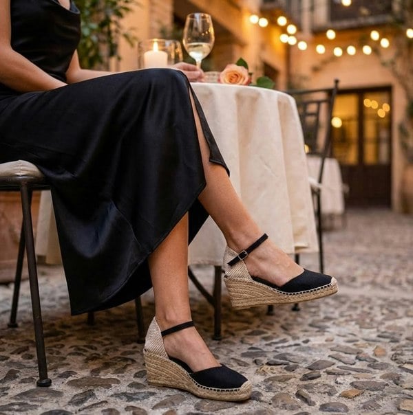 Toni Pons ROMINA Womens Vegan Espadrilles Black