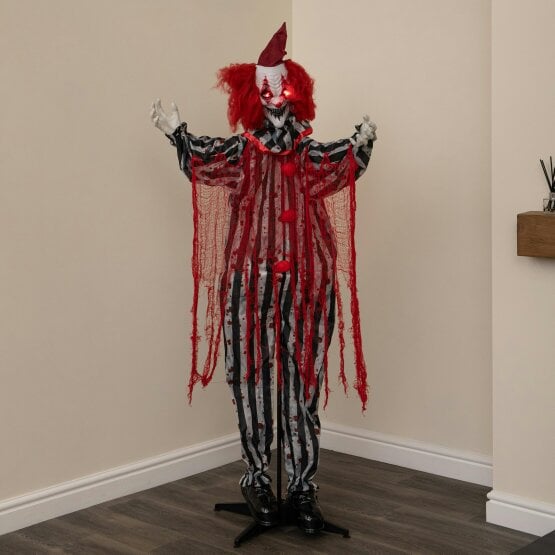 Samuel Alexander 1.8m Animated Evil Clown Sound Activated Halloween Decoration with LEDs