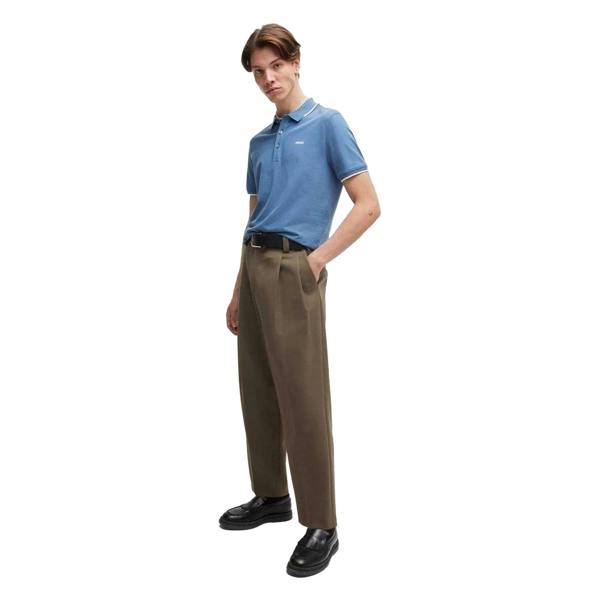 Hugo Mens Cotton Regular Polo Shirt - Medium Blue - 