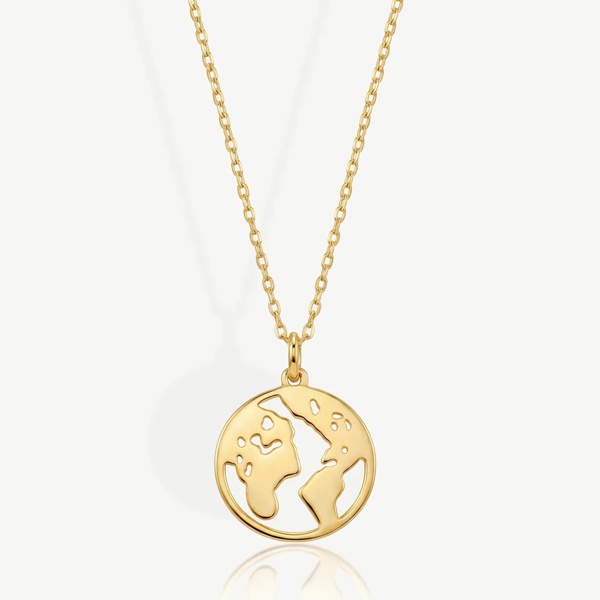 Globe Pendant Necklace in 18k Gold