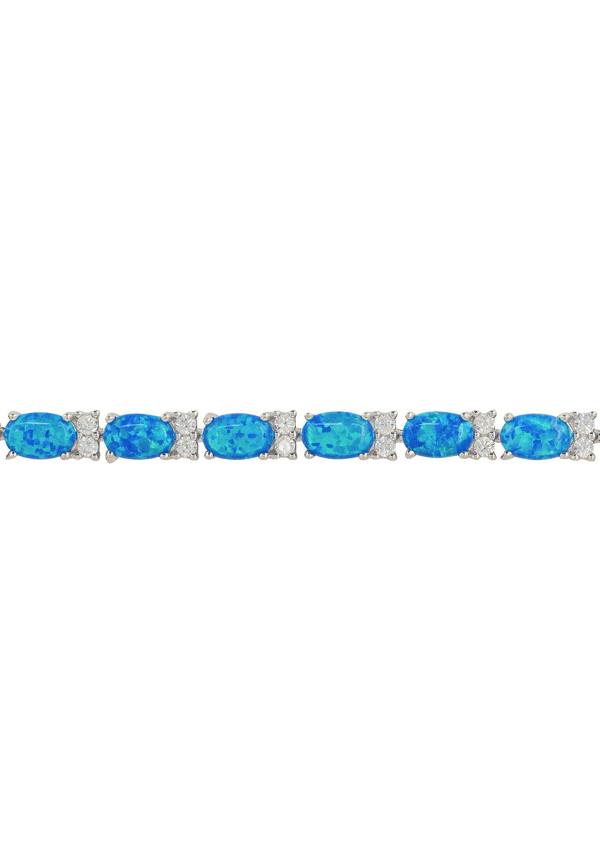 Jewelry bracelet with blue stones on a white background