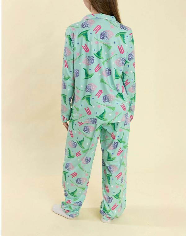 Wicked Womens Green Character Long Sleeve Long Leg Pyjama Set
