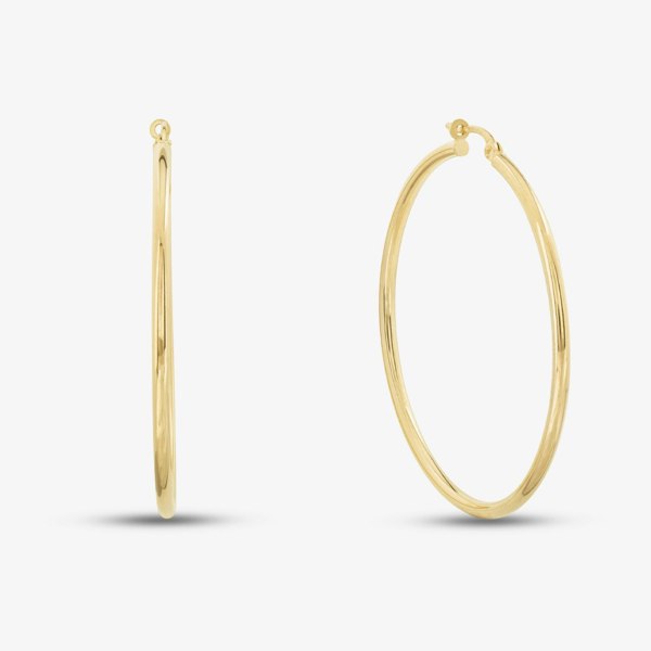 T. H. Baker 9ct Yellow Gold Large Round Hoop Earrings UER107Y