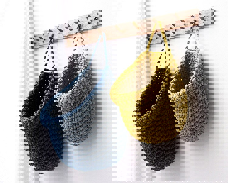 Zuri House Crochet hanging bags | CHARCOAL