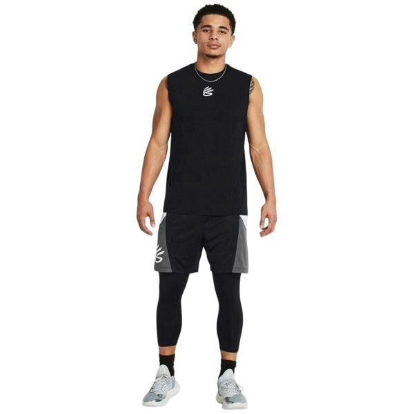 Under Armour Mens Graphic Print Basketball Shorts - Black/Grey - 