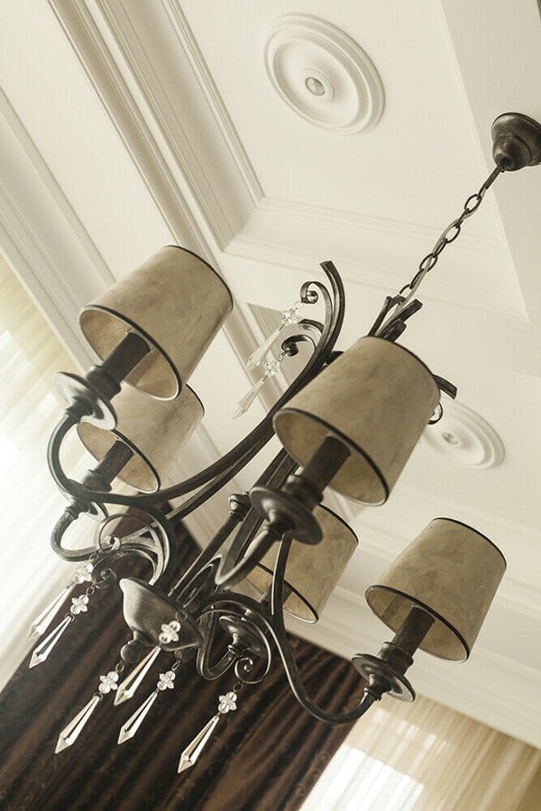 5 Bulb Chandelier Hanging Pendant LIght MottLED Silver LED E14 60W Bulb Loops