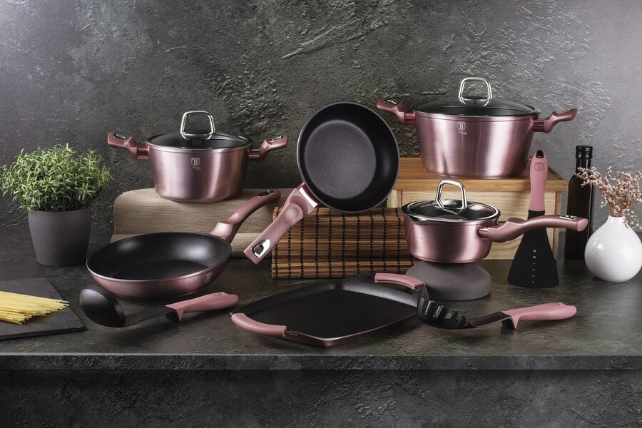 Berlinger Haus 14-Piece Cookware Set Berlinger Haus BH-6044 I-Rose Collection