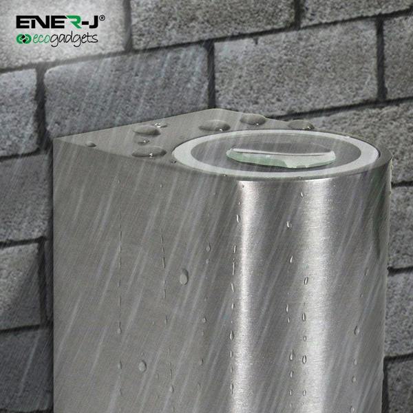 ENER-J Up-Down Wall Light Silver Housing, Indoor / Outdoor, GU10 Fitting, IP44 Up-Down Outdoor Wall Light (Max 35Wx2)