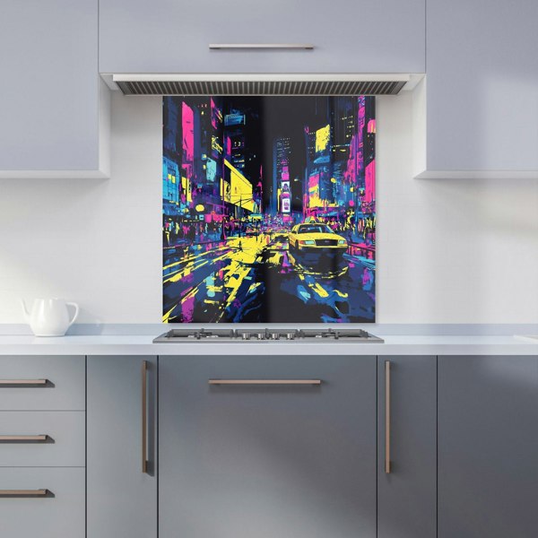 Warren Reed Time Square New York City Art Glass Kitchen Splashback - 00019