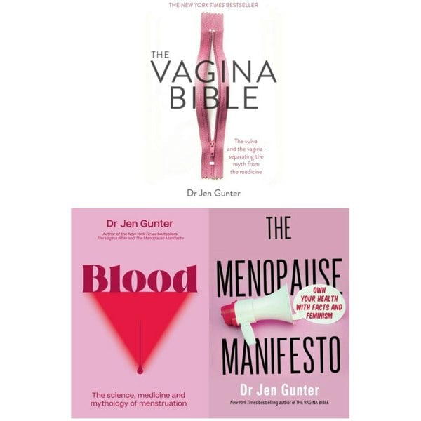 3 Books Blood The science, medicine and mythology of menstruation, The Vagina Bible, The Meno...