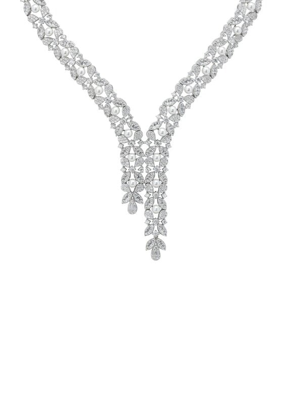 Latelita Marchioness Statement Necklace Pearl Silver