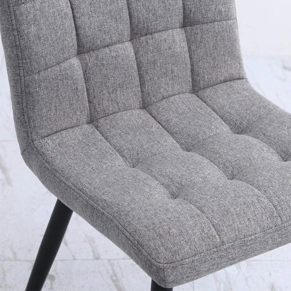 44 cm Height Set of 4 Tufted Modern Armless Dining Chairs with Metal Legs Dining Chairs Living and Home