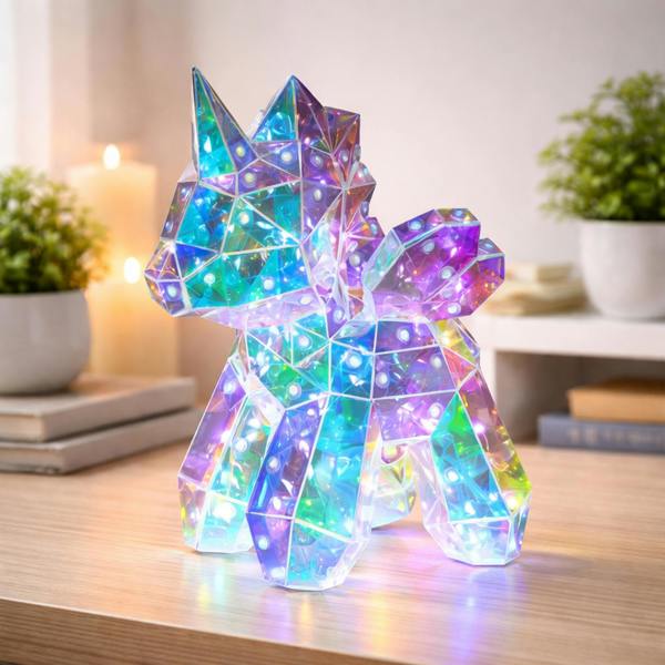 Dragodirect 20cm Unicorn LED Lamp Iridescent Bedroom Table Light