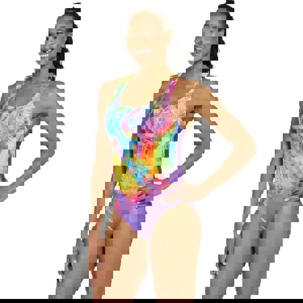 Zoggs Jazzy Powerback Swimsuit - Purple/Multi