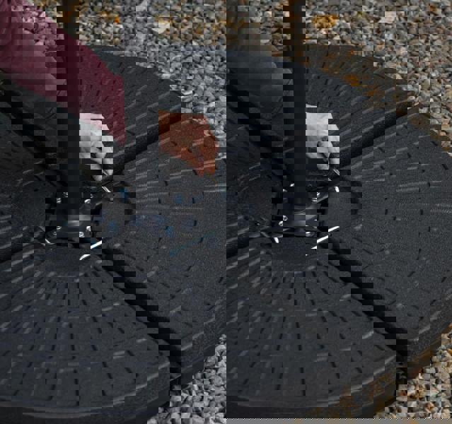 Samuel Alexander Outdoor 4 Person Round Glass Top Garden Dining Table Chairs With Green Banana Parasol and Base Set