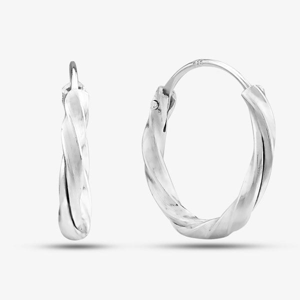 T. H. Baker Sterling Silver Small Twisted Hoop Earrings H248