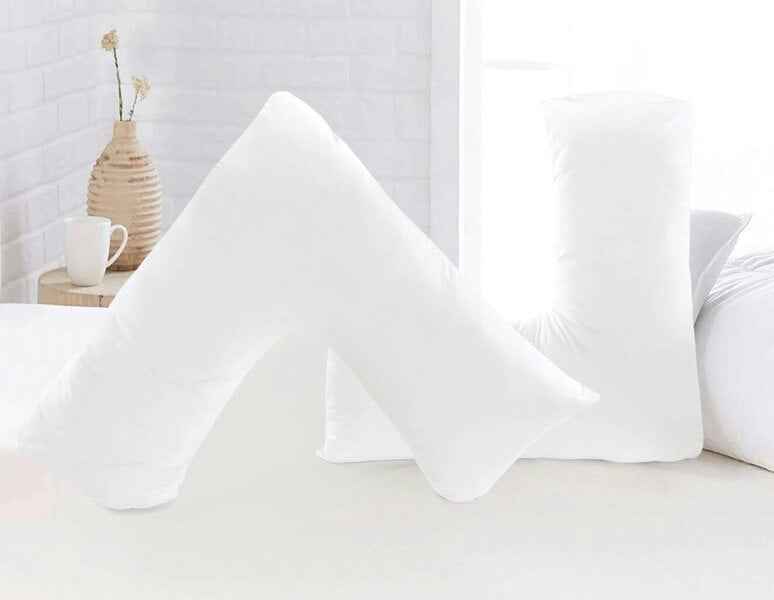 Night Zone Microfibre V Pillow – Ultra Soft Back & Neck Support Pillow with Cover or Cover Only - White