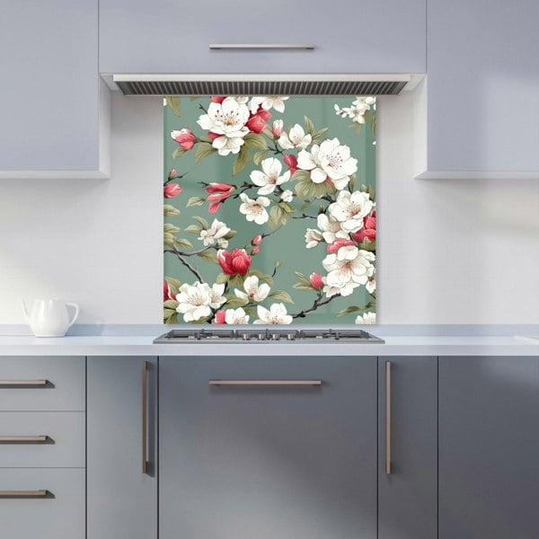 Warren Reed - Designer Pink And White Blossom Kitchen Splashback