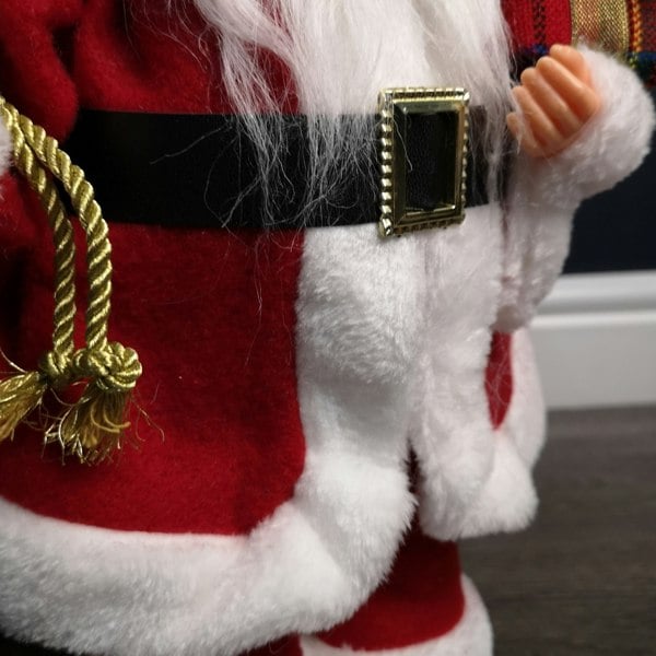 Samuel Alexander 40cm Red Standing Santa Claus Indoor Decoration with Present and Green Sack