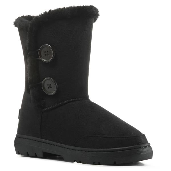 VIVA Freya: Womens Double Button Faux Fur Lining Mid-Calf Winter Boots