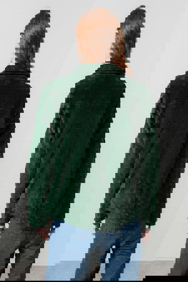 Lily & Me Ash Stretch Cotton Jumbo Cord Jacket Pine Green