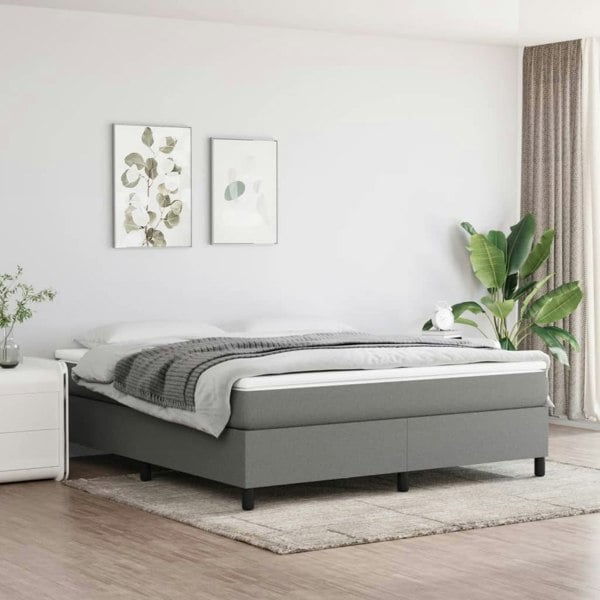 Berkfield Box Spring Bed Frame Dark Grey 180x200 cm 6FT Super King Fabric