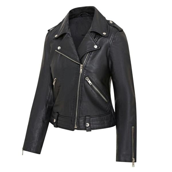 Infinity Leather Womens Black Leather Brando Jacket - Chennai