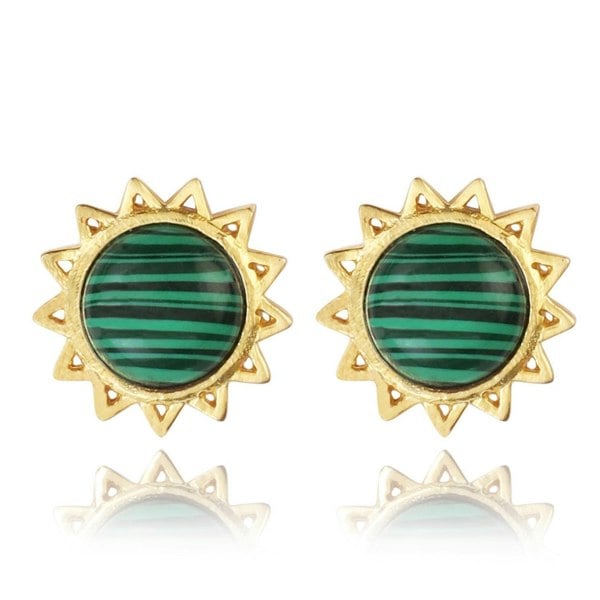 Stellar Elegance - Chakra Earrings Malachite - Lila Rasa