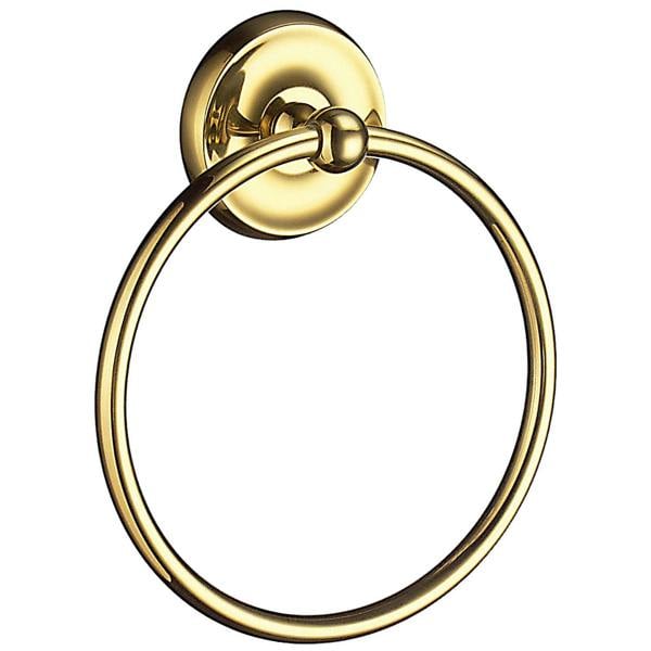 Polished brass towel ring