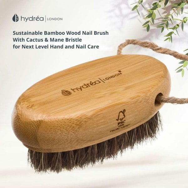 Hydréa London Bamboo Hand + Nail Brush With Cactus + Mane Bristle