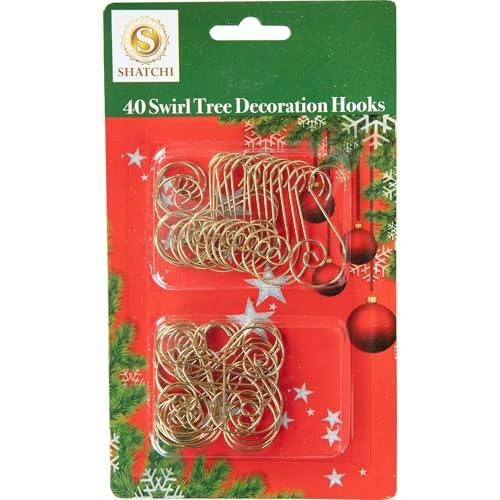 40Pcs Gold Swirl Tree Decoration Hooks for Christmas Ornaments and Festive Displays image 7