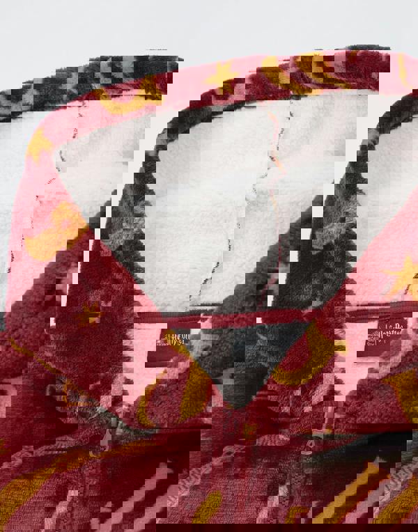 Harry Potter Womens Red Icon All Over Zip Through Blanket Hoodie (One Size)