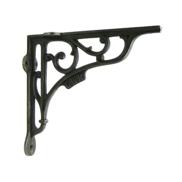 Pair of Antique Cast Iron 'GWR' Railway Victorian Style Shelf Brackets 