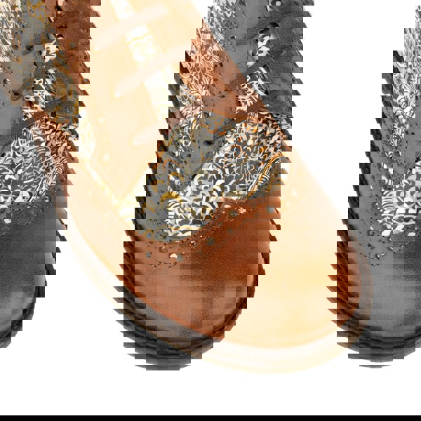 Embassy London DreamFiters - Brown Signature - Women's round toe leather derby shoe on durable rubber sole