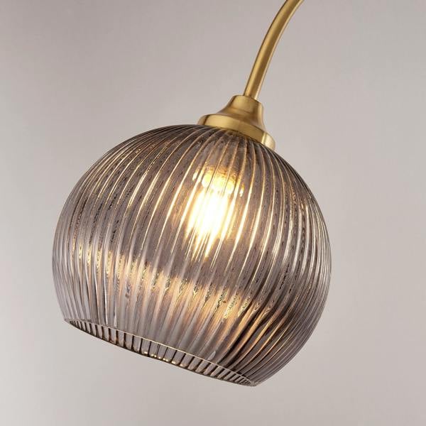 Lighting Collection RIBBED GLASS FLOOR LAMP GREY