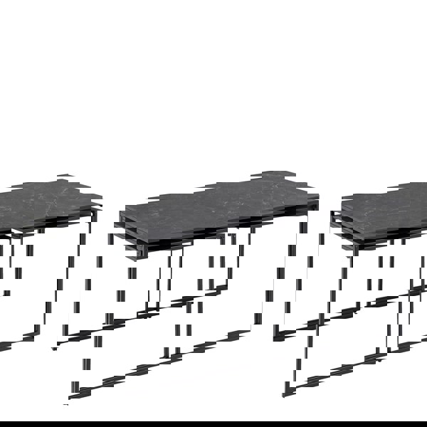 Furniture To Go Infinity Square/Coffee Table Setin Matt Black Set of 3