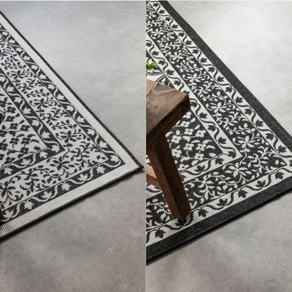 Meekly Indoor & Outdoor Reversible Black Rug
