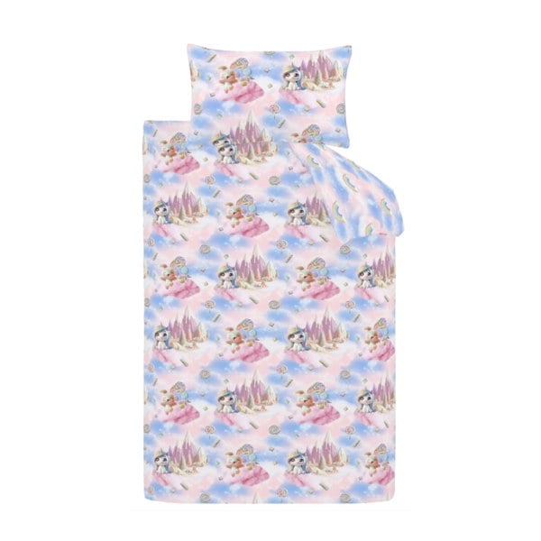 Catherine Lansfield Candy Unicorn So Soft Reversible Duvet Cover Set Pink