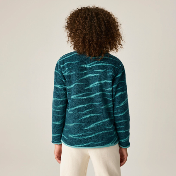 Regatta Kids Frankie Zebra Print Full Zip Fleece Jacket - Mediterranea