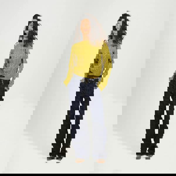 Brave Soul Green Crew Neck Cable Knit Jumper - Green Image 3