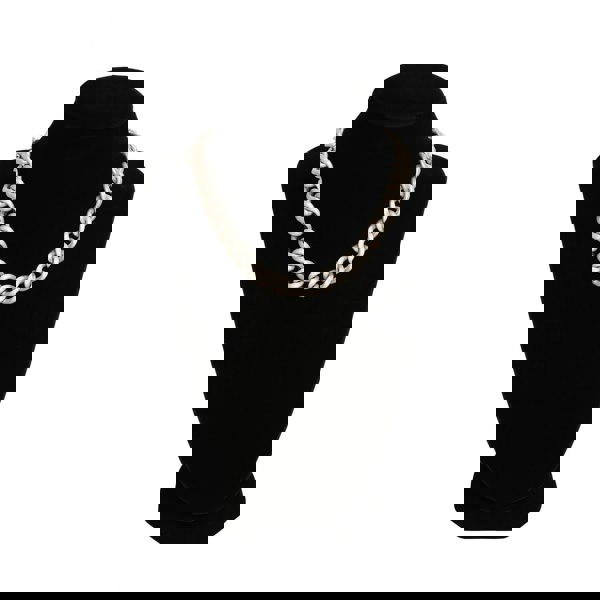 Silver Chain necklace on a black mannequin bust against a white background