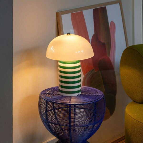 Love Frankie Stripy Table Lamp in Green