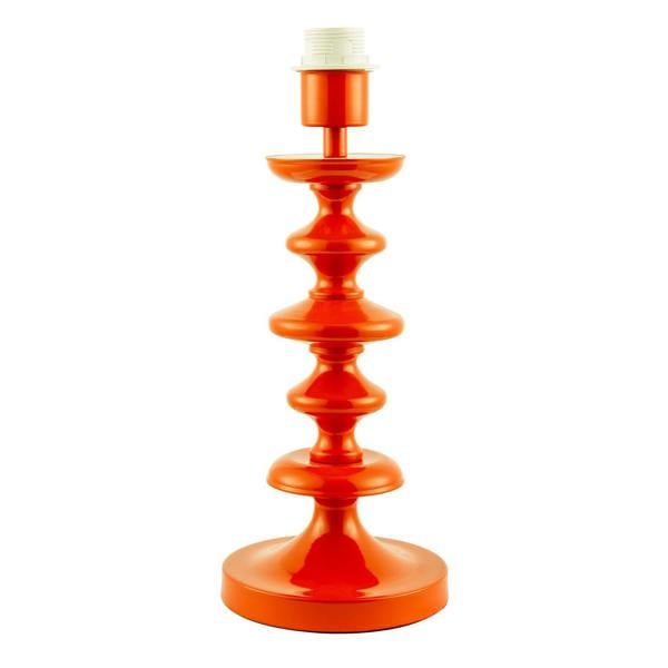 Modern Vivid Orange Gloss Table Lamp Base with Chic Round Step Design Image 1