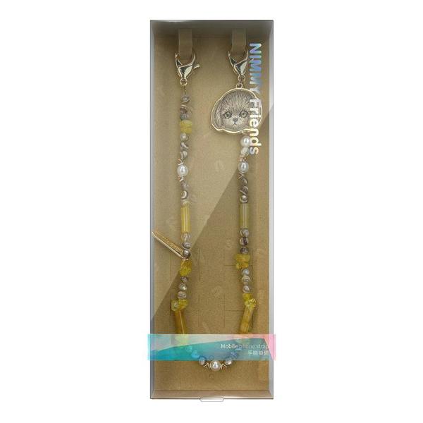 Nimmy Friends Nimmy Big Eye Cute Pet Teddy Mobile Phone Chain Bag Charm Crystal Bracelet Brown - N-CXMC-SL-014