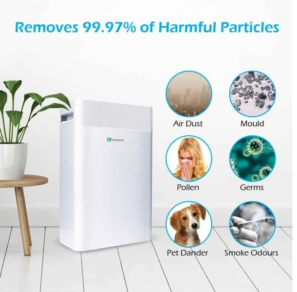 PureMate 5-in-1 Air Purifier with True HEPA Filter and Negative Ion Generator